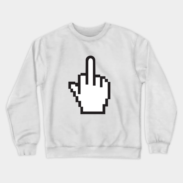 Pixelated Middle Finger T-Shirt Crewneck Sweatshirt by dumbshirts